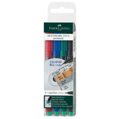 BUSTA 4 COLORI PENNARELLO MULTIMARK 0,4mm SUPERFINE FABER-CASTELL