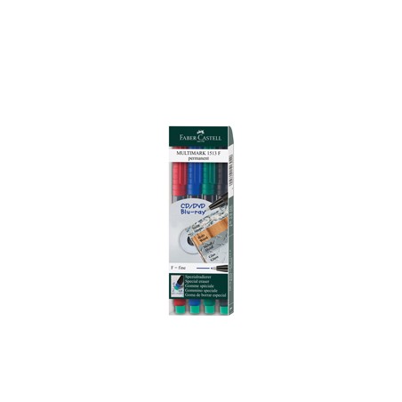 BUSTA 4 COLORI PENNARELLO MULTIMARK 0,6mm FINE FABER-CASTELL