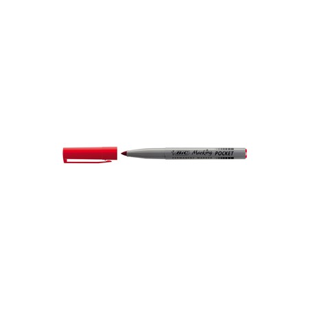 SCATOLA 12 MARCATORI POCKET 1445 ROSSO P.TONDA PERMANENTE BIC