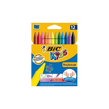 ASTUCCIO 12 PASTELLI KIDS PLASTIDECOR BIC