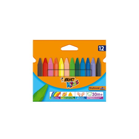 ASTUCCIO 12 PASTELLI KIDS PLASTIDECOR TRIANGLE BIC