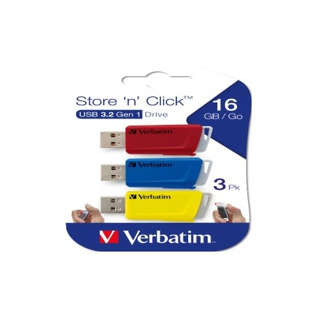 Verbatim USB 3.2 Gen 1Drive 3x16GB Rosso/Blu/Giallo