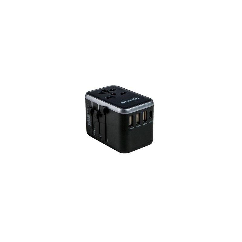 Adattatore da viaggio UTA-04 PD61W / QC / 3xUSB / 2xType-C Verbatim