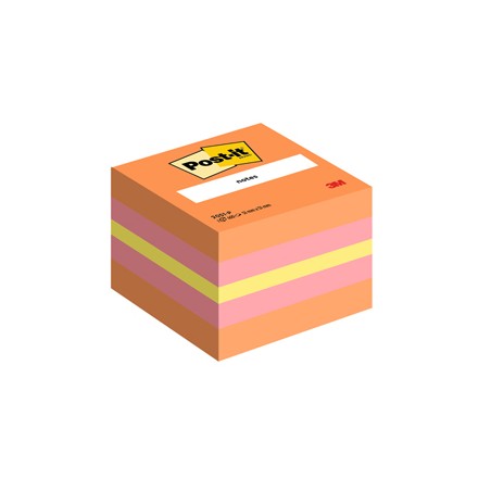 BLOCCO MINICUBO 400foglietti Post-itÂ® 51x51mm 2051-P MELONE/ROSA GUAVA