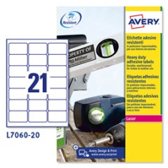 Poliestere adesivo L7060 bianco 20fg A4 63,5x38,1mm (21et/fg) laser Avery