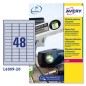 Poliestere adesivo L6009 argento 20fg A4 45,7x21,2mm (48et/fg) laser Avery