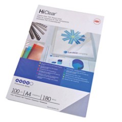 Scatola 100 copertine Hi-Clear 150micron A4 neutro trasparente GBC