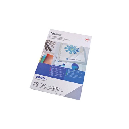 Scatola 100 copertine Hi-Clear 150micron A4 neutro trasparente GBC