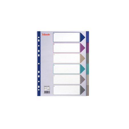 Separatore in PPL traslucido 6 tasti f.to A4 MAXI 24,5x29,7cm ESSELTE