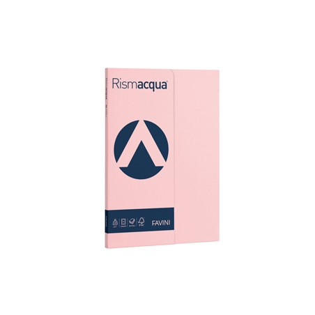 Carta RISMACQUA SMALL A4 200gr 50fg rosa 10 FAVINI