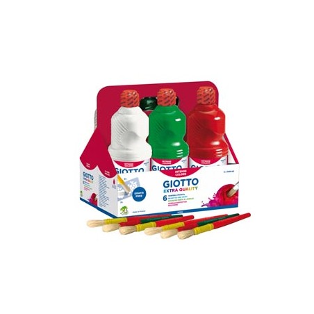 SCHOOLPACK 6 FLACONI TEMPERA PRONTA 1000ML ASSORTITA GIOTTO