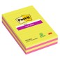 BLOCCO 45foglietti Post-itÂ® Super Sticky 127x203mm righe ULTRACOLOR 845-4SUCC