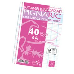 RICAMBI FORATI RINFORZATI A4 RIGO DI 1Â° 40FG 80GR PIGNARIC