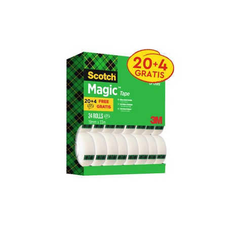 Promo pack 20+4 nastro adesivo ScotchÂ® Magicâ„¢ 810 19mmx33mt