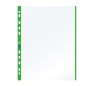 10 BUSTE FORATE 21x29.7cm C/BANDA COLORE VERDE 01/0165