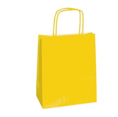 25 SHOPPERS CARTA KRAFT 22X10X29CM TWISTED GIALLO