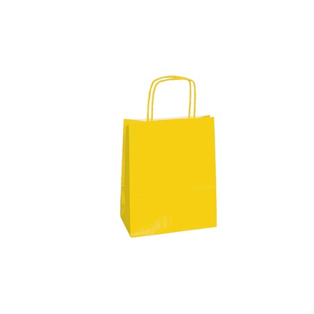 25 SHOPPERS CARTA KRAFT 22X10X29CM TWISTED GIALLO