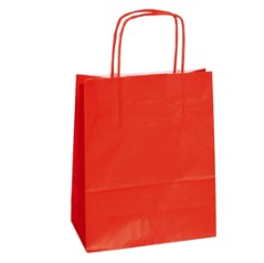 25 SHOPPERS CARTA KRAFT 22X10X29CM TWISTED ROSSO