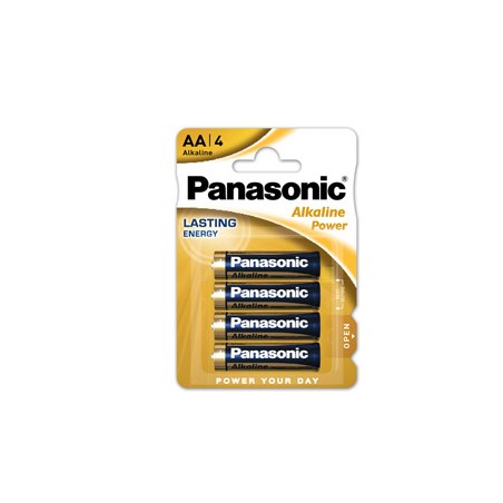 BLISTER 4 PILE STILO ALKALINE AA 1,5V PANASONIC