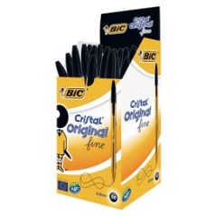 Scatola 50 penna sfera CRISTALÂ® fine 0,8mm nero BICÂ®