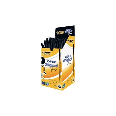 Scatola 50 penna sfera CRISTALÂ® fine 0,8mm nero BICÂ®