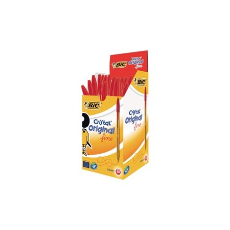 Scatola 50 penna sfera CRISTALÂ® fine 0,8mm rosso BICÂ®