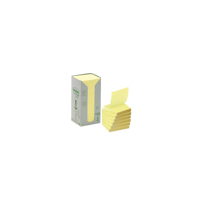 BLOCCO 100foglietti Post-itÂ® Z-Notes Green 76x76mm R330-1T GIALLO RICICL.100