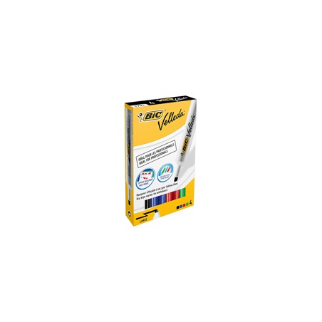 Astuccio pennarello VELLEDA 1791 punta scalpello whiteboard 4 colori BICÂ®