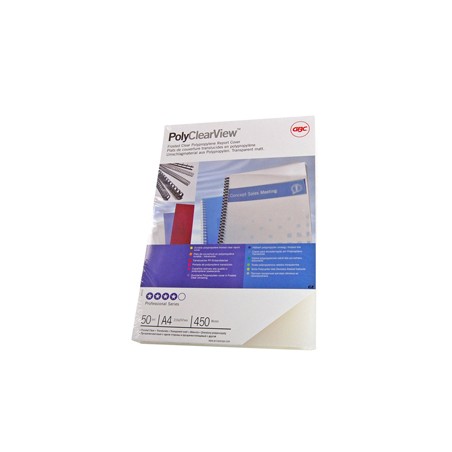 Scatola 100 copertine PolyClear View A4 300micron ppl neutro trasp.opaco GBC