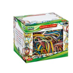 ELASTICO IN GOMMA MISURA E COLORI ASSORT. SCATOLA 500G