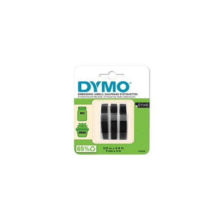 BLISTER 3 NASTRI A RILIEVO 9MMX3M NERO DYMO