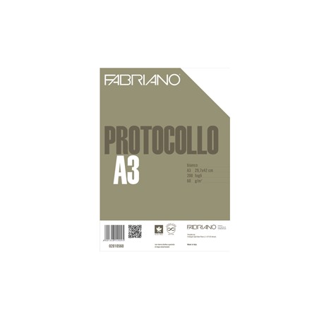 Protocollo bianco 200fg 60gr f.to A3 chiuso (21x29,7cm) Fabriano