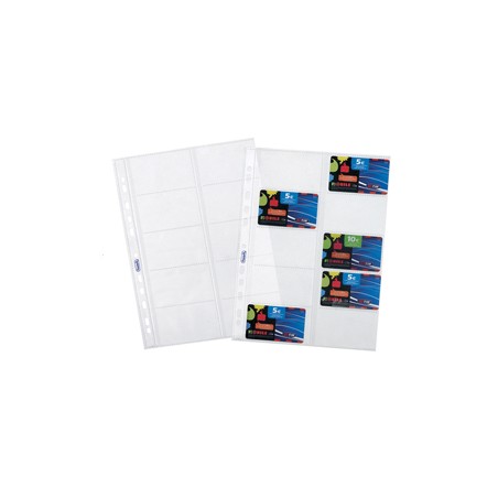 10 BUSTE FORATE PORTA CARDS 21,5X29,7CM FAVORIT