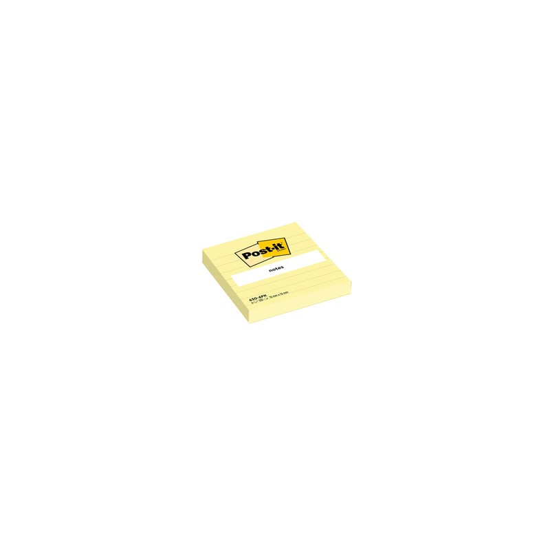 BLOCCO 100fg Post-itÂ® Giallo Canaryâ„¢ 76x76mm GIALLO A RIGHE 630-6PK