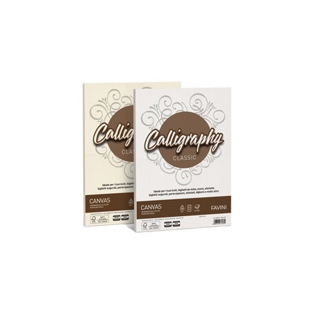 Carta CALLIGRAPHY CANVAS 100gr A4 50fg avorio 02 FAVINI