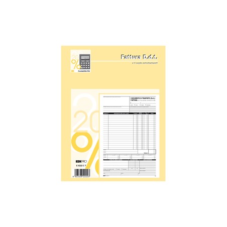 BLOCCO DDT/FATTURA 29.7X22CM 33fg 3 copie AUTORIC. E5222CT