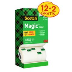 Multi pack 12+2 nastro adesivo ScotchÂ® Magicâ„¢ 810 19mmx33mt permanente