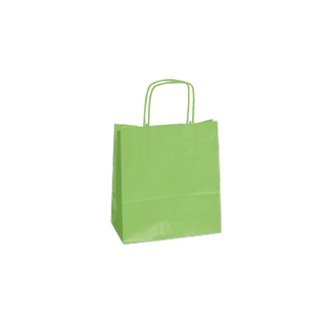 25 SHOPPERS CARTA KRAFT 22x10x29cm TWISTED verde mela