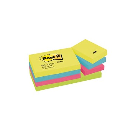 BLOCCO 100foglietti Post-itÂ® 38x51mm 653-TFEN ENERGY 72GR ASSORTITO