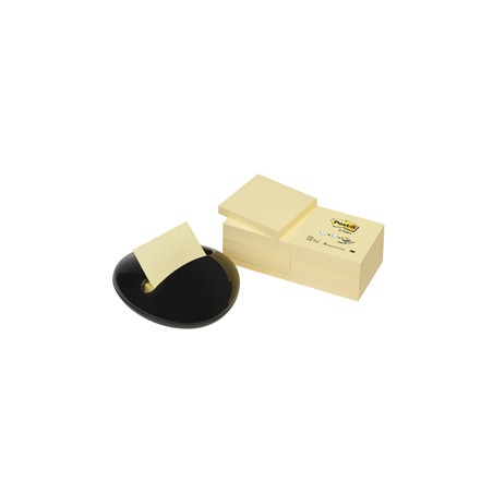 DISPENSER STONE NERO+12 RICARICHE 100fg Post-itÂ® Z-Notes 76x76mm Giallo Canaryâ„¢