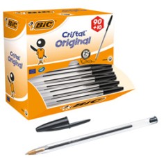 Dispenser value pack 90+10 penna sfera CRISTALÂ® medio 1,0mm nero BICÂ®