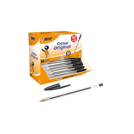 Dispenser value pack 90+10 penna sfera CRISTALÂ® medio 1,0mm nero BICÂ®