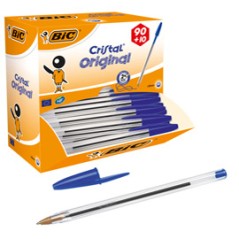 Dispenser value pack 90+10 penna sfera CRISTALÂ® medio 1,0mm blu BICÂ®