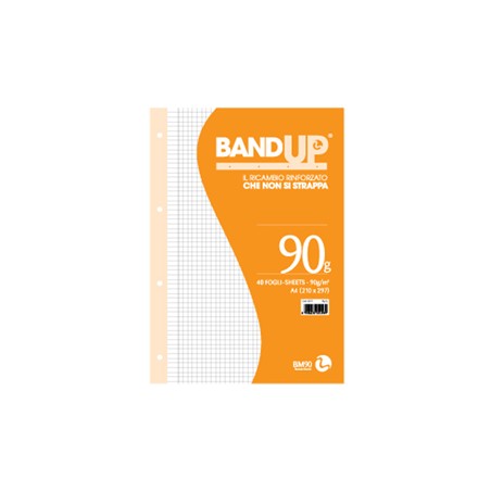 RICAMBI FORATI RINFORZATI BANDUP A4 90gr 40fg 4mm c/margine BM