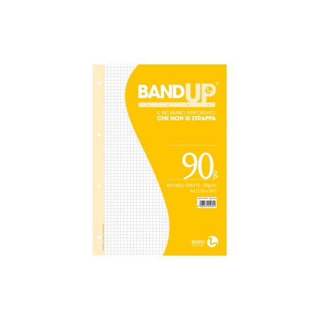 RICAMBI FORATI RINFORZATI BANDUP A4 90gr 40fg 5mm BM