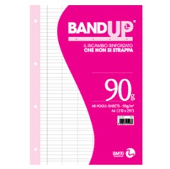 RICAMBI FORATI RINFORZATI BANDUP A4 90gr 40fg rigo di 1a BM