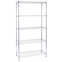 LIBRERIA 5 RIPIANI IN ACCIAIO CROMATO 36x90cm - H177cm ARCHIMEDE LIGHT