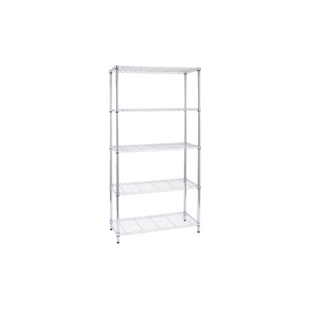 LIBRERIA 5 RIPIANI IN ACCIAIO CROMATO 36x90cm - H177cm ARCHIMEDE LIGHT