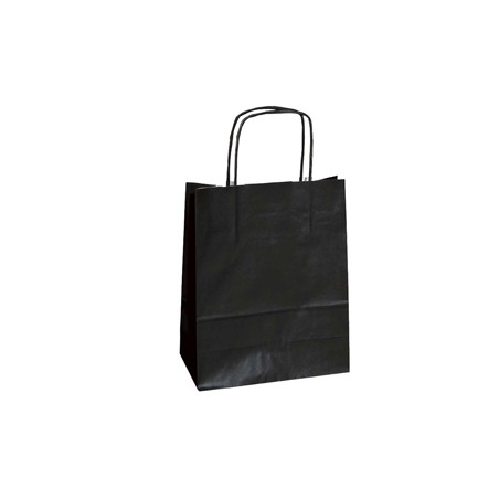 25 SHOPPERS CARTA KRAFT 22X10X29CM TWISTED NERO