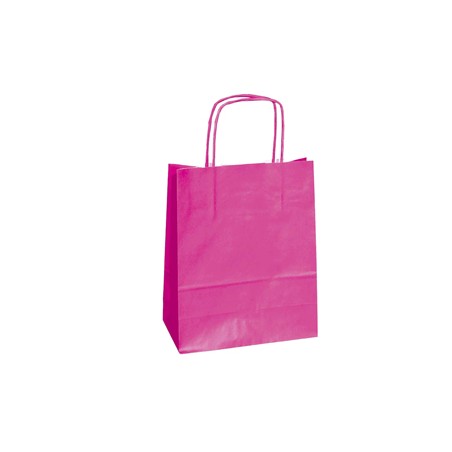 25 SHOPPERS CARTA KRAFT 26x11x34,5cm TWISTED MAGENTA